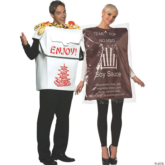 Adult Chinese Food Takeout Couple Costumes