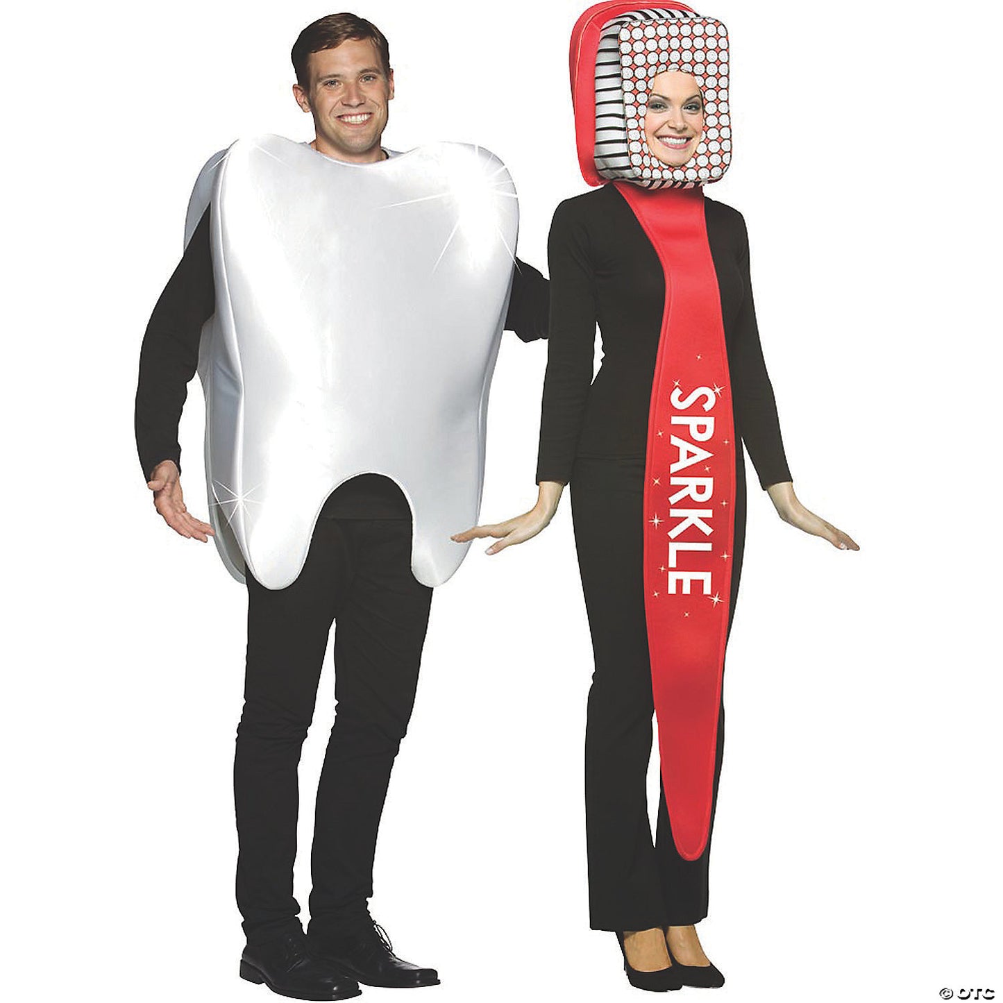 Adults Tooth and Toothbrush Couple Costumes