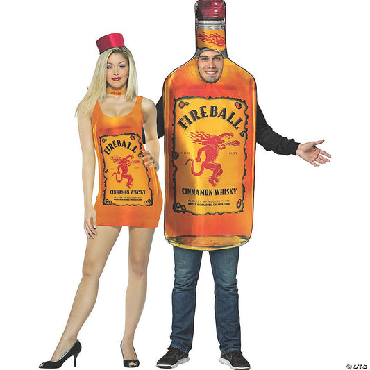 Fireball Tank Dress & Bottle Couples Costume